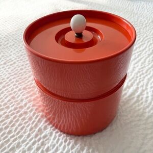 Vintage 70s Sergio Asti Heller Ice Bucket Space Age Orange Original Liner Italy